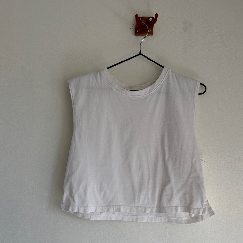 By Together White Sleeveless Cropped Tank - Size S